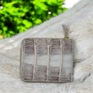 ヒマラヤクロコダイル、折財布、タイ直輸入、ホワイト