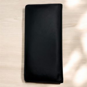 牛本革長財布、タイ直輸入、ブラック