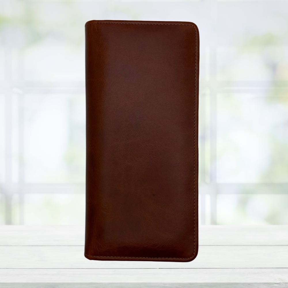 【タイ直輸入】本牛革長財布　シンプル財布　スリム財布 Brown