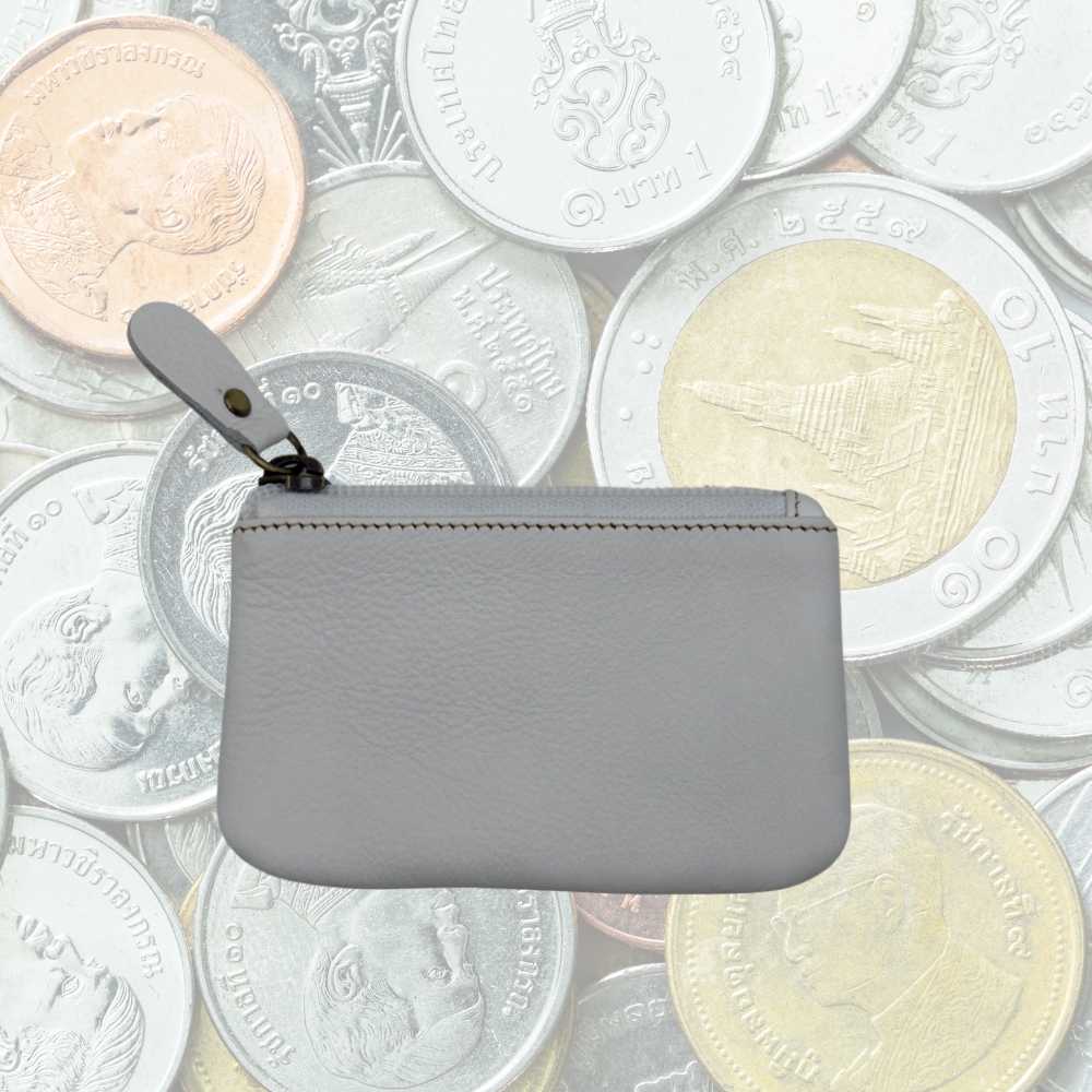 【タイ直輸入】本牛革財布　小銭入れ　コインケース　White